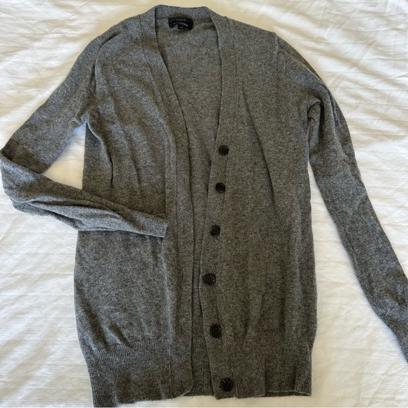 J Crew Cashmere Cardigan - Charcoal Gray, Size XXS - Picture 2 of 4